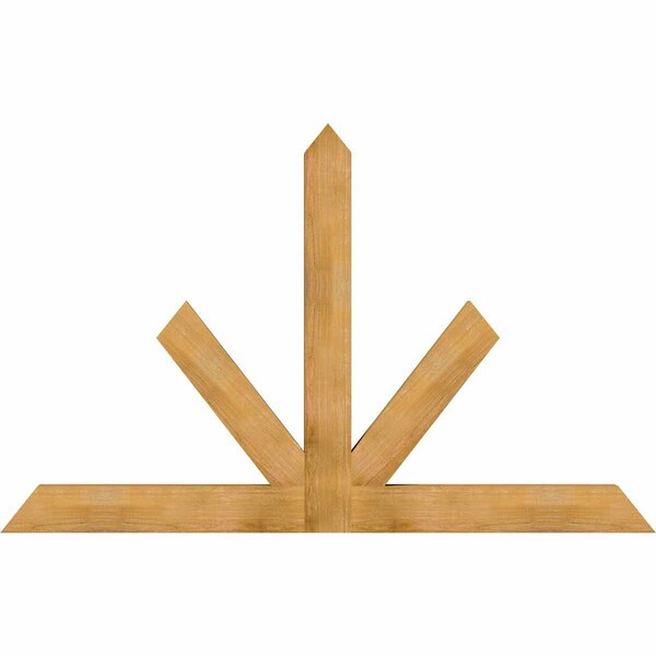 Ekena Millwork Saratoga Rough Sawn Timber Gable Bracket, Western Red Cedar, 84"W x 53"H x 4"D x 6"F, 15/12 Pitch GBW084X53X0406SAR00RWR - main